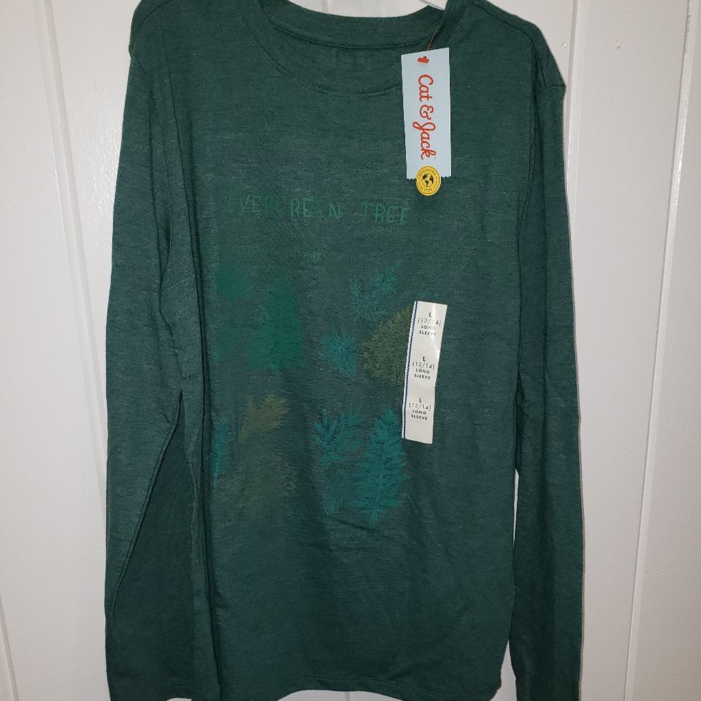 Evergreen Trees Forest Green Long Sleeve T-shirt